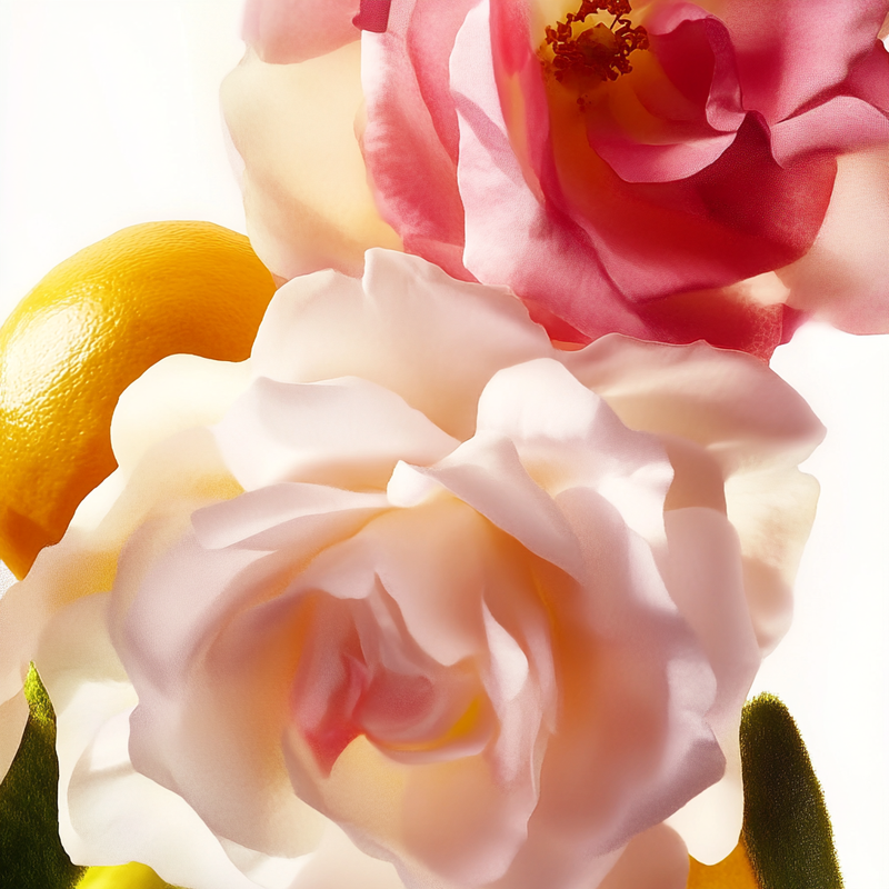 Blossoms and orange in combination