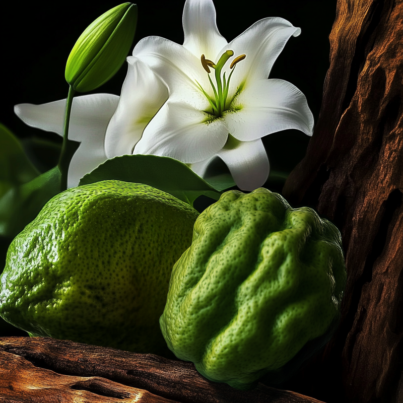 Bergamot  with wood and white flower
