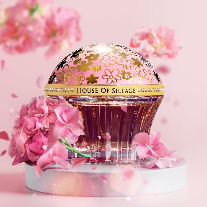 pink perfume house of sillage with Swarovski  crystals on top