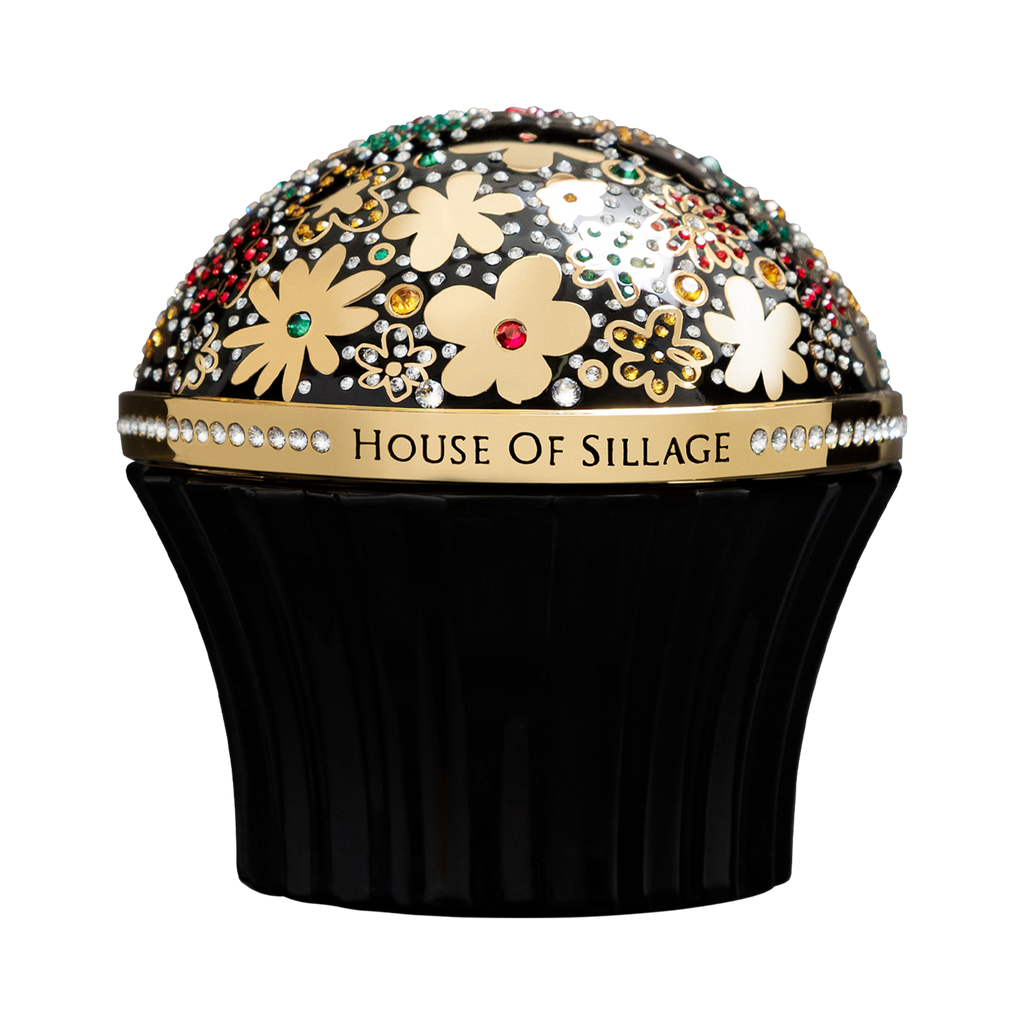 Sensual perfume with gold and Swarovski crystal 