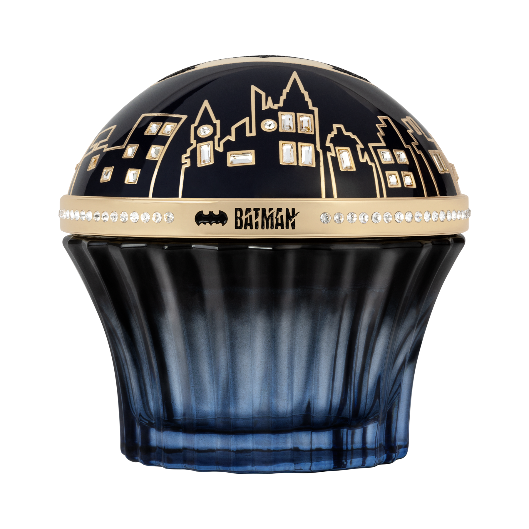 batman style parfume with Swarovski crystal and Batman logo